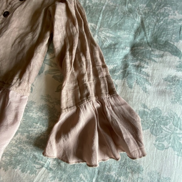 NWOT Made in Italy-Dusty Rose Linen Open Front Short Duster - Picture 8 of 10